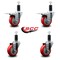 Service Caster 3.5'' Red Poly Swivel 1-1/4'' Expanding Stem Caster Set 2 Total Lock Brakes, 4PK SCC-EXTTL20S3514-PPUB-RED-2-S-2-114 - alternate 3